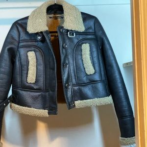 French Connection Faux Fur Cropped Jacket